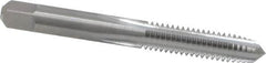 Made in USA - 5/16-18 UNC 3B 4 Flute Bright Finish Solid Carbide Straight Flute Standard Hand Tap - Plug, Right Hand Thread, 2-23/32" OAL, 1-1/8" Thread Length, H3 Limit, Oversize - Exact Tooling