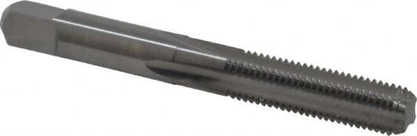 Made in USA - 5/16-24 UNF 3B 4 Flute Bright Finish Solid Carbide Straight Flute Standard Hand Tap - Bottoming, Right Hand Thread, 2-23/32" OAL, 1-1/8" Thread Length, H3 Limit, Oversize - Exact Tooling