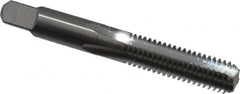 Made in USA - 3/8-16 UNC 3B 4 Flute Bright Finish Solid Carbide Straight Flute Standard Hand Tap - Bottoming, Right Hand Thread, 2-15/16" OAL, 1-1/4" Thread Length, H3 Limit, Oversize - Exact Tooling