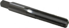 Made in USA - 3/8-24 UNF 3B 4 Flute Bright Finish Solid Carbide Straight Flute Standard Hand Tap - Bottoming, Right Hand Thread, 2-15/16" OAL, 1-1/4" Thread Length, H3 Limit, Oversize - Exact Tooling