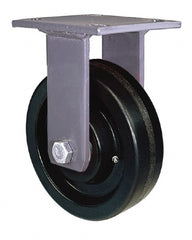 Hamilton - 8" Diam x 2" Wide x 9-1/2" OAH Top Plate Mount Rigid Caster - Polyurethane, 1,500 Lb Capacity, Precision Sealed Bearing, 4 x 4-1/2" Plate - Exact Tooling