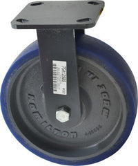 Hamilton - 8" Diam x 2" Wide x 9-1/2" OAH Top Plate Mount Rigid Caster - Polyurethane, 1,200 Lb Capacity, Precision Sealed Bearing, 4 x 4-1/2" Plate - Exact Tooling