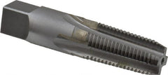 Made in USA - 1/4-18 NPTF Thread, 4 Flute Standard Pipe Tap - 2-7/16" OAL, Bright Finish, Carbide-Tipped - Exact Tooling