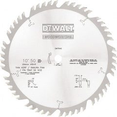 DeWALT - 10" Diam, 5/8" Arbor Hole Diam, 50 Tooth Wet & Dry Cut Saw Blade - Tungsten Carbide-Tipped, Standard Round Arbor - Exact Tooling