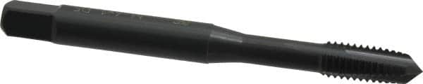 OSG - M6x1.00 Metric Coarse, 3 Flute, Oxide Finish, Powdered Metal Spiral Point Tap - Plug Chamfer, Right Hand Thread, 2-1/2" OAL, 1" Thread Length, 0.255" Shank Diam, 6H Class of Fit, Series 344 - Exact Tooling