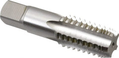 OSG - 1/8-27 NPTF Thread, 5 Flute Standard Pipe Tap - 2-1/8" OAL, 3/4" Thread Length, 7/16" Shank Diam, Bright Finish, High Speed Steel - Exact Tooling