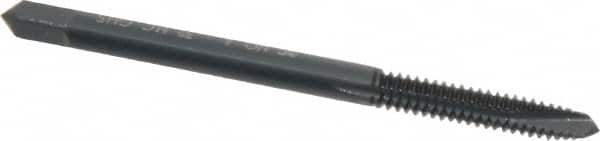 OSG - #6-32 UNC, 3 Flute, Oxide Finish, Powdered Metal Spiral Point Tap - Plug Chamfer, Right Hand Thread, 2" OAL, 11/16" Thread Length, 0.141" Shank Diam, Series 312NI - Exact Tooling