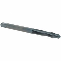 OSG - #10-24 UNC, 3 Flute, Oxide Finish, Powdered Metal Spiral Point Tap - Plug Chamfer, Right Hand Thread, 2-3/8" OAL, 7/8" Thread Length, 0.194" Shank Diam, Series 312NI - Exact Tooling
