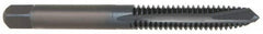 OSG - M3x0.50 Metric Coarse, 3 Flute, TiCN Finish, High Speed Steel Spiral Point Tap - Plug Chamfer, Right Hand Thread, 1-15/16" OAL, 5/8" Thread Length, 0.141" Shank Diam, 6H Class of Fit, Series 344TI - Exact Tooling