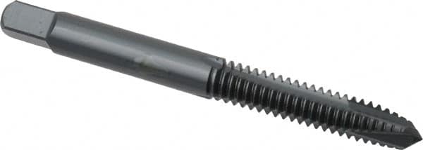 OSG - 1/4-20 UNC, 3 Flute, Oxide Finish, Powdered Metal Spiral Point Tap - Plug Chamfer, Right Hand Thread, 2-1/2" OAL, 1" Thread Length, 0.255" Shank Diam, 2B Class of Fit, Series 312NI - Exact Tooling