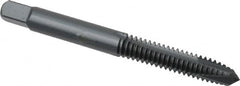 OSG - 1/4-20 UNC, 3 Flute, Oxide Finish, Powdered Metal Spiral Point Tap - Plug Chamfer, Right Hand Thread, 2-1/2" OAL, 1" Thread Length, 0.255" Shank Diam, 2B Class of Fit, Series 312NI - Exact Tooling