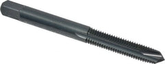 OSG - 1/4-28 UNF, 3 Flute, Oxide Finish, Powdered Metal Spiral Point Tap - Plug Chamfer, Right Hand Thread, 2-1/2" OAL, 1" Thread Length, 0.255" Shank Diam, 3B Class of Fit, Series 312NI - Exact Tooling