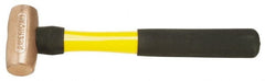 American Hammer - 2 Lb Head Nonsparking Mallet - 12" OAL, 11" Long Fiberglass Handle - Exact Tooling