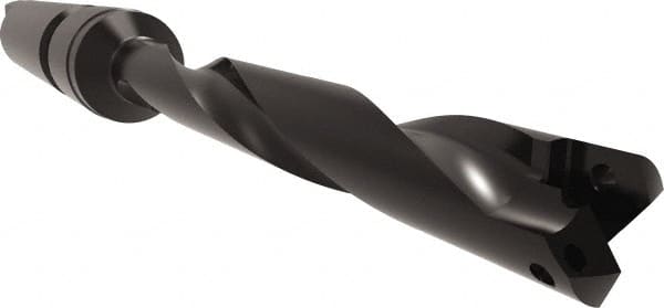 Allied Machine and Engineering - Series 1, 18mm Max Diam, 4MT Taper Shank, Helical Flute Spade Drill - 4-3/4" Max Depth, 5-7/8" Body Length, 10-3/4" OAL, Standard Length, Through Coolant - Exact Tooling