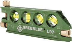 Greenlee - 1 Beam 240' Max Range Mini Magnet Laser Level - Red Beam, 1/4" at 100' Accuracy, 5-1/16" Long x 3/4" Wide x 1-13/16" High, Battery Included - Exact Tooling