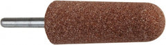 Norton - 1" Head Diam x 2-3/4" Thickness, A3, Tree End, Aluminum Oxide Mounted Point - Brown, Medium Grade, 60 Grit, 15,530 RPM - Exact Tooling