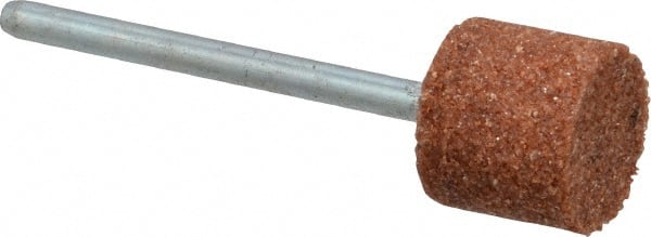 Norton - 1/2" Head Diam x 1/2" Thickness, W185, Cylinder End, Mounted Point - Medium Grade, 80 Grit, 42,750 RPM - Exact Tooling