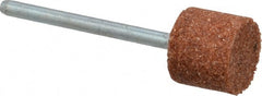 Norton - 1/2" Head Diam x 1/2" Thickness, W185, Cylinder End, Mounted Point - Medium Grade, 80 Grit, 42,750 RPM - Exact Tooling