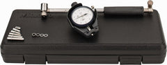 Mitutoyo - 6 Anvil, 1.4 to 2-1/2" Dial Bore Gage - 0.0001" Graduation, 5.9" Gage Depth, Accurate to 0.00008", Carbide Contact Point - Exact Tooling