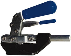 Gibraltar - 600 Lb Load Capacity, Flanged Base, Carbon Steel, Standard Straight Line Action Clamp - 4 Mounting Holes, 0.27" Mounting Hole Diam, 0.44" Plunger Diam, Straight Handle - Exact Tooling