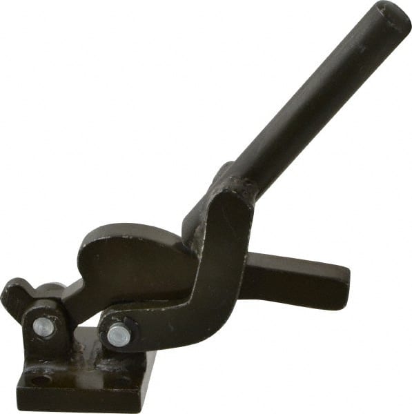Gibraltar - 1,000 Lb Holding Capacity, Vertical Handle, Manual Hold Down Toggle Clamp - 95° Handle Movement, Solid Bar, Flanged Base - Exact Tooling