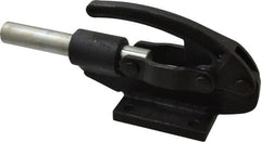 Gibraltar - 16,000 Lb Load Capacity, Flanged Base, Carbon Steel, Standard Straight Line Action Clamp - 4 Mounting Holes, 0.41" Mounting Hole Diam, 0.99" Plunger Diam, Straight Handle - Exact Tooling