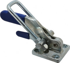 Gibraltar - 4,000 Lb Capacity, Horizontal, U Hook, Flanged Base, Carbon Steel Pull Action Latch Clamp - 3-1/2" Drawing Movement, 10.19" OAL, Threaded U Hook, Straight Handle - Exact Tooling