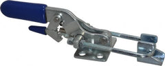 Gibraltar - 720 Lb Capacity, Horizontal, U Hook, Flanged Base, Carbon Steel Pull Action Latch Clamp - 1-3/4" Drawing Movement, 6.07" OAL, Threaded U Hook, Straight Handle - Exact Tooling