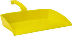 Vikan - 12-1/2" Wide Handheld Dustpan - Plastic Body, 4-1/2" Handle, Yellow - Exact Tooling