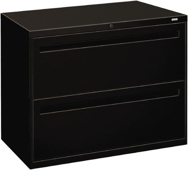 Hon - 36" Wide x 28-3/8" High x 19-1/4" Deep, 2 Drawer Lateral File - Steel, Black - Exact Tooling