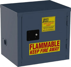 Jamco - 1 Door, Blue Steel Double Wall Safety Cabinet for Flammable and Combustible Liquids - 22" High x 18" Wide x 23" Deep, Manual Closing Door, 3 Point Key Lock, 6 Gal Capacity - Exact Tooling