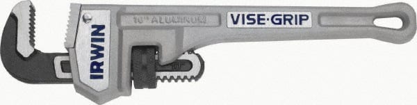 Irwin - 10" Aluminum Straight Pipe Wrench - 1-1/2" Pipe Capacity - Exact Tooling