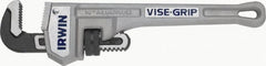 Irwin - 10" Aluminum Straight Pipe Wrench - 1-1/2" Pipe Capacity - Exact Tooling