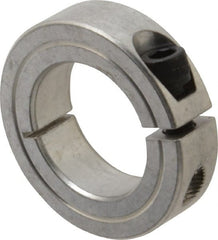 Climax Metal Products - 1-1/8" Bore, Aluminum, One Piece Clamping Shaft Collar - 1-7/8" Outside Diam, 1/2" Wide - Exact Tooling