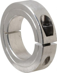 Climax Metal Products - 1-3/8" Bore, Aluminum, One Piece Clamping Shaft Collar - 2-1/4" Outside Diam, 9/16" Wide - Exact Tooling