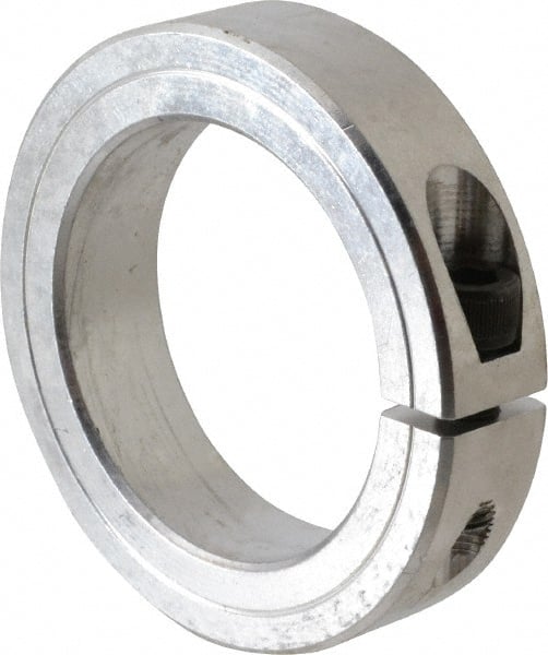 Climax Metal Products - 2-1/4" Bore, Aluminum, One Piece Clamping Shaft Collar - 3-1/4" Outside Diam, 3/4" Wide - Exact Tooling
