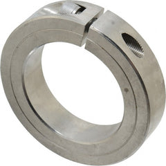 Climax Metal Products - 1-1/2" Bore, Stainless Steel, One Piece One Piece Split Shaft Collar - 2-3/8" Outside Diam, 9/16" Wide - Exact Tooling