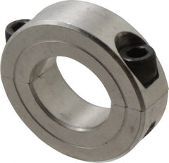 Climax Metal Products - 15/16" Bore, Aluminum, Two Piece Two Piece Split Shaft Collar - 1-3/4" Outside Diam, 1/2" Wide - Exact Tooling