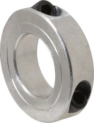 Climax Metal Products - 1-1/16" Bore, Aluminum, Two Piece Two Piece Split Shaft Collar - 1-7/8" Outside Diam, 1/2" Wide - Exact Tooling