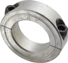 Climax Metal Products - 1-1/8" Bore, Aluminum, Two Piece Two Piece Split Shaft Collar - 1-7/8" Outside Diam, 1/2" Wide - Exact Tooling