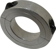 Climax Metal Products - 1-3/16" Bore, Aluminum, Two Piece Two Piece Split Shaft Collar - 2-1/16" Outside Diam, 1/2" Wide - Exact Tooling