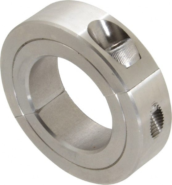 Climax Metal Products - 1-5/16" Bore, Stainless Steel, Two Piece Two Piece Split Shaft Collar - 2-1/4" Outside Diam, 9/16" Wide - Exact Tooling