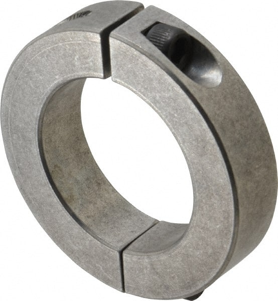 Climax Metal Products - 2-1/16" Bore, Aluminum, Two Piece Two Piece Split Shaft Collar - 3-1/4" Outside Diam, 3/4" Wide - Exact Tooling