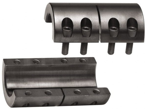 Climax Metal Products - 3/8" Inside x 7/8" Outside Diam, Two Piece Rigid Coupling without Keyway - 1-3/8" Long - Exact Tooling