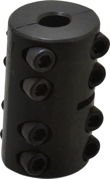 Climax Metal Products - 1/4" Inside x 5/8" Outside Diam, Two Piece Rigid Coupling without Keyway - 1" Long - Exact Tooling
