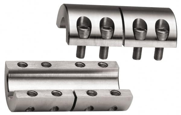 Climax Metal Products - 5/8" Inside x 1-5/16" Outside Diam, Two Piece Rigid Coupling without Keyway - 2" Long - Exact Tooling