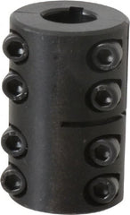 Climax Metal Products - 1/2" Inside x 1-1/8" Outside Diam, Two Piece Rigid Coupling with Keyway - 1-3/4" Long x 1/8" Keyway Width x 1/16" Keyway Depth - Exact Tooling