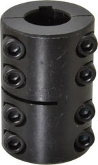 Climax Metal Products - 5/8" Inside x 1-5/16" Outside Diam, Two Piece Rigid Coupling with Keyway - 2" Long x 3/16" Keyway Width x 3/32" Keyway Depth - Exact Tooling