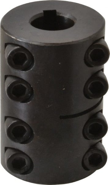Climax Metal Products - 3/4" Inside x 1-1/2" Outside Diam, Two Piece Rigid Coupling with Keyway - 2-1/4" Long x 3/16" Keyway Width x 3/32" Keyway Depth - Exact Tooling