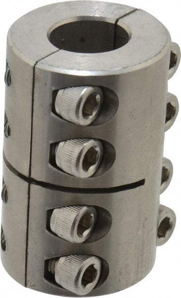 Climax Metal Products - 3/4" Inside x 1-1/2" Outside Diam, Two Piece Rigid Coupling without Keyway - 2-1/4" Long - Exact Tooling